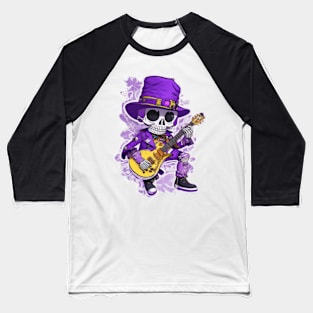 cool skeleton with guitar Baseball T-Shirt